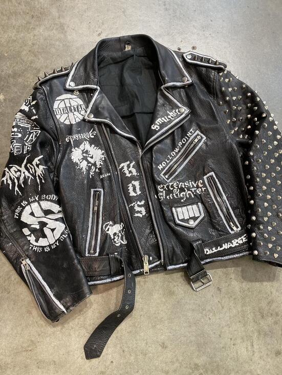 Other - Vintage 90s Punk Studded Leather Jacket anticimex discharge